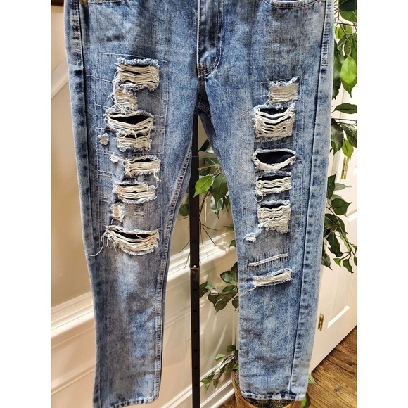 Bleecker & Mercer Men's Blue Denim Cotton Mid Rise Skinny Legs Jeans Pant 30/32 - Picture 4 of 10